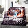 Messi Argentine Champion de Football Impression Couverture Polaire Flanelle Sport Football Couverture Douce Chaude pour Canapé Chambre Décoration Maison Cadeau Ventilateur