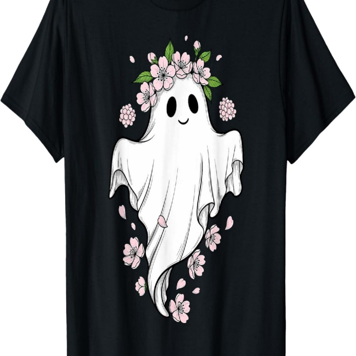 

Halloween Floral Ghost Lazy Costume Cherry Blossoms Girls T-Shirt(1) S чёрный