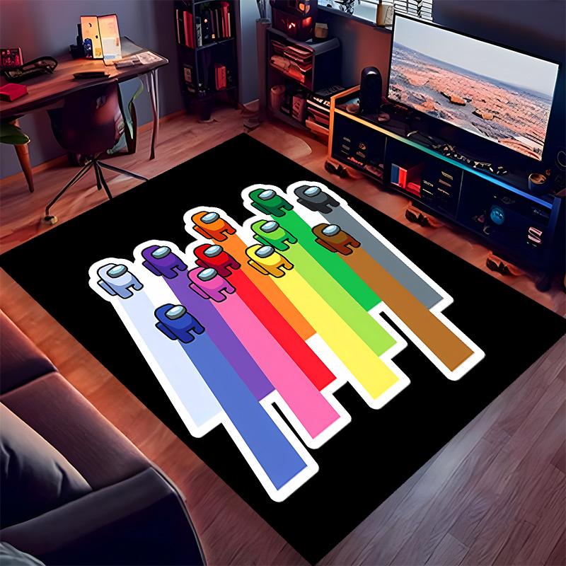 Among Us Print Area Rug-Soft,Washable Non-Slip Indoor Mat Office Chairs,Living Room,Home Office Decorative Rug