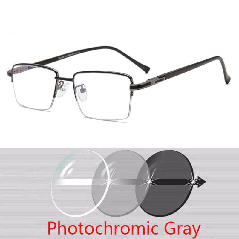 Men Half Metal Square Glasses Women Eyeglasses Myopia Optical Spectacles Ladies Clear Glasses 0 -0.5 -1.0 -2.0 To -6.0
