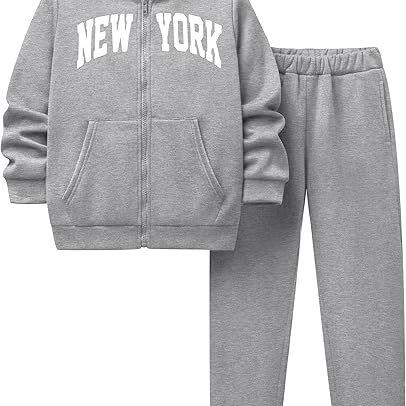XHOA M3N Pullover Jogginghosen Set Außenhandel Neues Kinder Freizeit Sport Set crtz Reißverschluss Cardigan Set