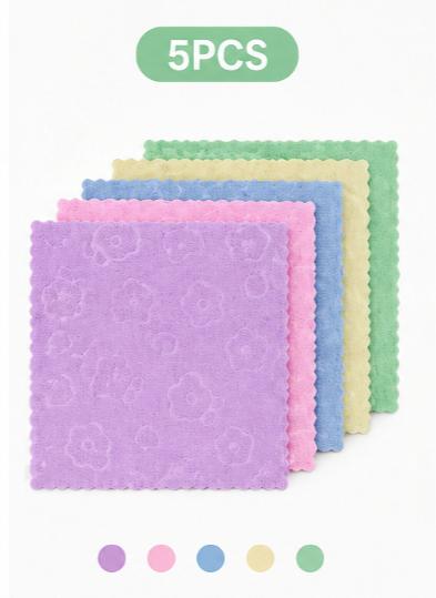 1/5/10PCS Microfiber Dish Cloth 25x25cm Soft Absorbent Cleaning Towel Lint-Free Reusable Kitchen Cleaning Cloth