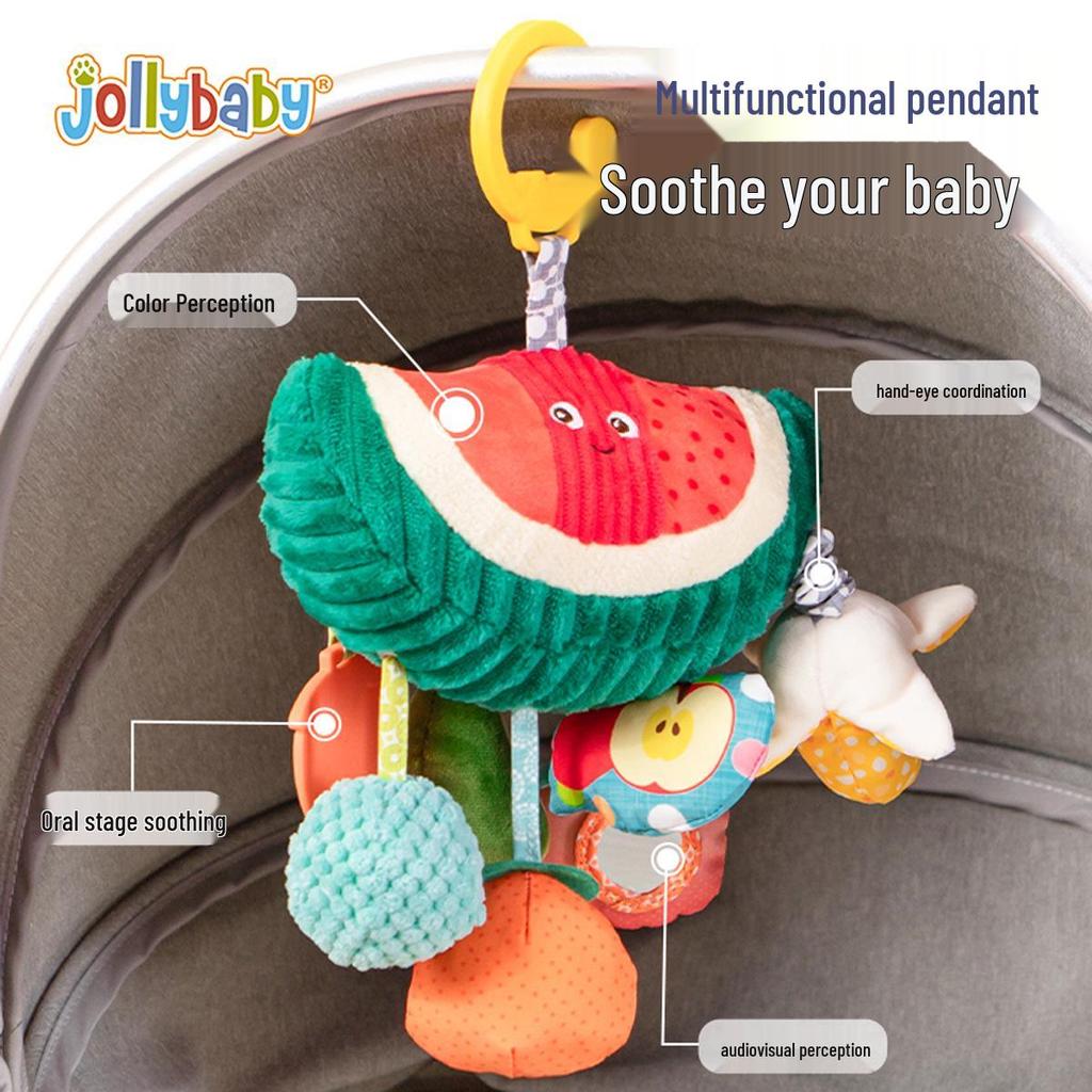 Jollybaby Stroller Hanging Toy - Baby Soothing & Colorful Pull-Along Ornament