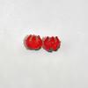 2Pcs Hand Painted Lampwork Glass Flower Bud Beads Vintage Tulip Loose Beads For Diy Bracelet Necklace Phone Chain Jewelry Making