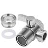 M22 x M24 Faucet Diverter Valve Silver Valve to Sink  for Kitchen Bathroom Sink Hose Attachment
