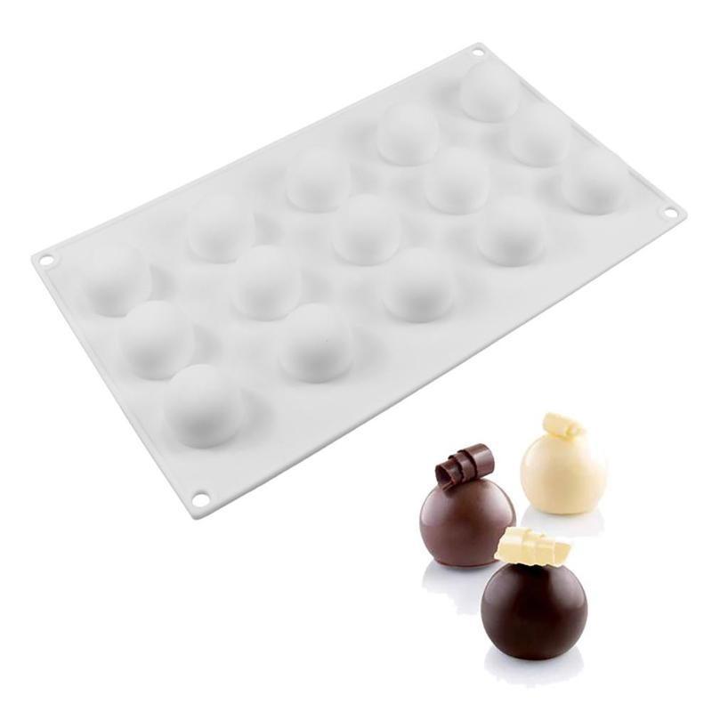 New 1 Pc White Silicone Mousse Mold French Dessert Baking Cake Mold Heart and Round Cupcake Baking Mouss