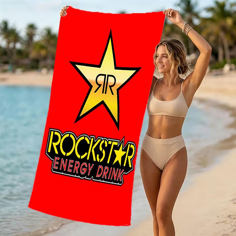 Beach Towel with Rockstar Energy Pattern - soft,absorbent,machine washable Lightweight&Modern,swimming,Travel Essentials