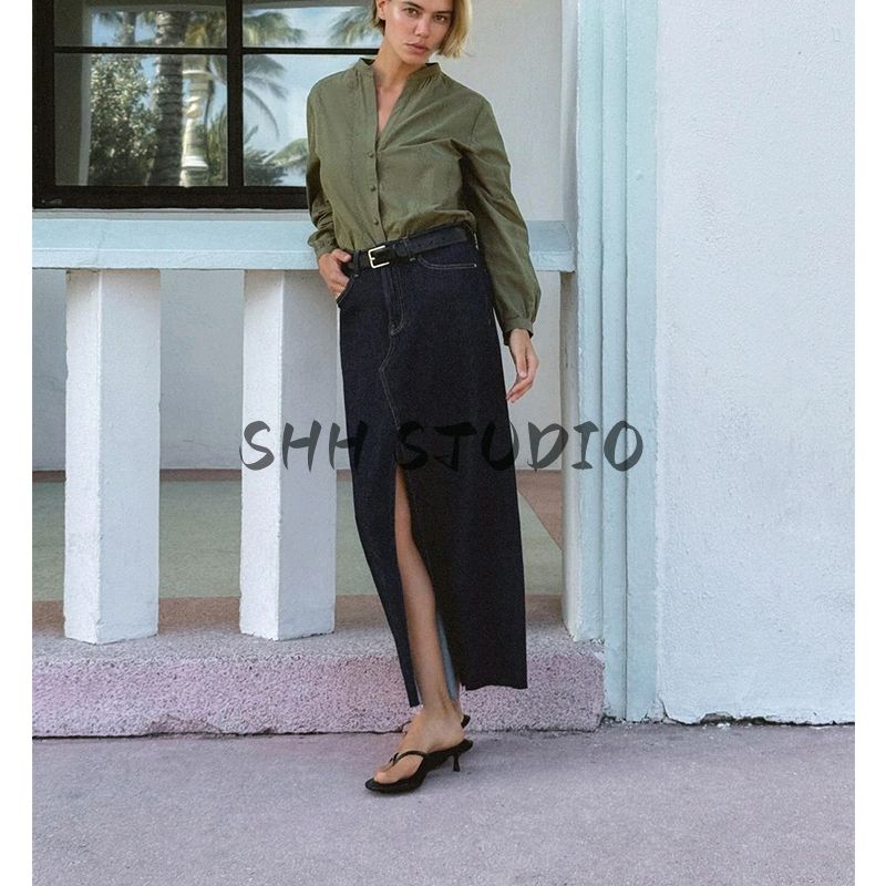 Spring New Women's Clothing Fashion Style Cut Out Embroider Fashion Minimalist Long Sleeve Lapel Shirt 8741027