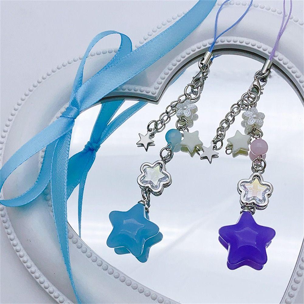 

Five-pointed Star Mobile Phone Chain Straps Decor Y2k Star Pendant Star Phone Charm Car Keychain Style 1