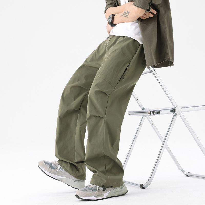 Army green paratrooper overalls men's spring and autumn waterproof and windproof loose casual mountaineering charging pants