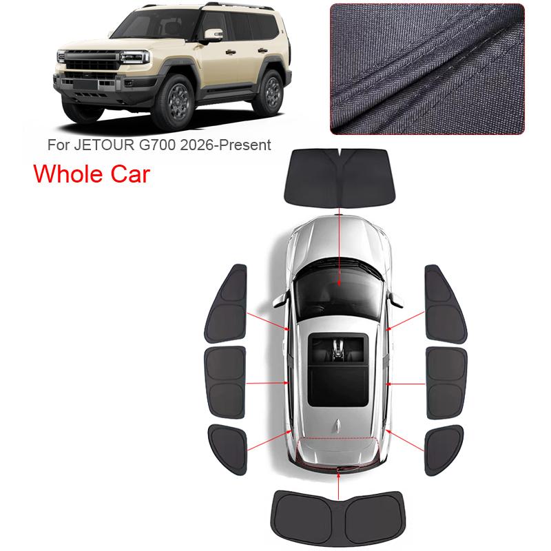 Car Black Window Privacy Sunshade For JETOUR G700 2026-Present Auto Anti-UV Heat Insulation Protect Cover Interior Accessory