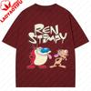 La T-shirt Ren & Stimpy Anni '90 Retrò Nickelodeon Commedia Vintage Cotone Grafica Manica Corta Magliette Divertente Cartone Animato Tema Y2k Top