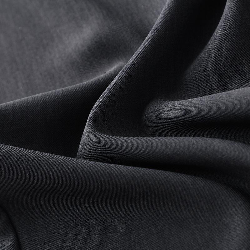 2025 Women's Gray Wide-Leg Floor-Length Pants - Summer Slimming, Loose Fit with a Drapey High-End Feel