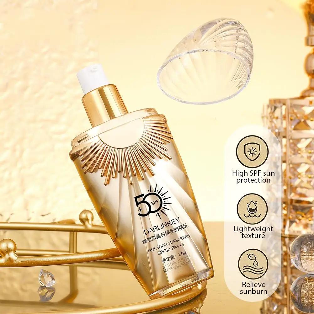Protetor Solar Clareador Cuidado Facial Loção Controle de Oleosidade Protetor Solar SPF50+++ Hidratante Corretivo Facial CC Cream Base Maquiagem Skincare 50g