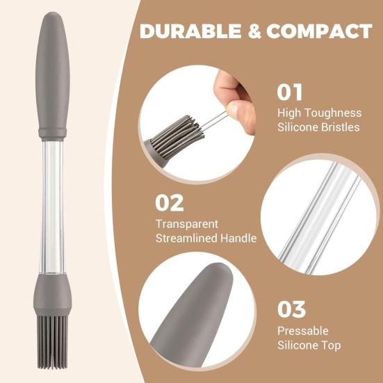 Silicone Basting Brush for Cooking Heat Resistant Pastry Brushes Food Brush for Oil Sauce Butter BBQ Baking Grilling Tools