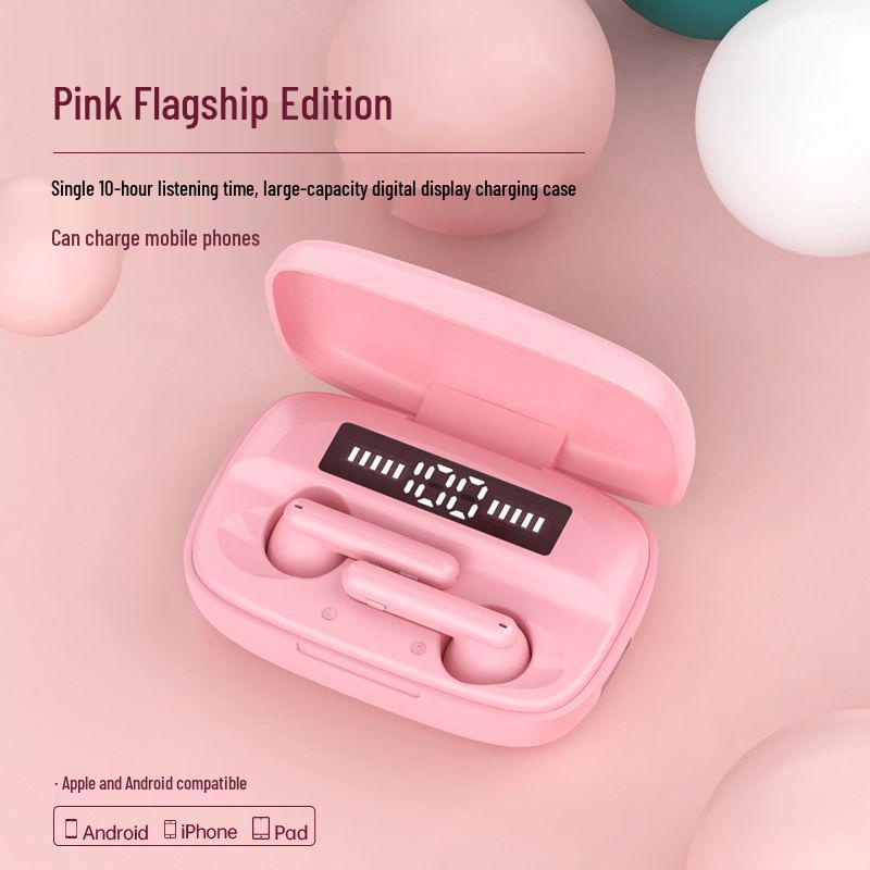 High-Quality True Wireless Bluetooth Earphones: Cute Girl Style, Ultra-Long Standby, Compatible with Apple, Huawei, Vivo