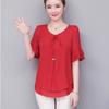 Summer Blouse Shirt Women Chiffon Loose Casual Solid Female Short Sleeve Blouses Ladies Tops Blusas Plus Size Clothing