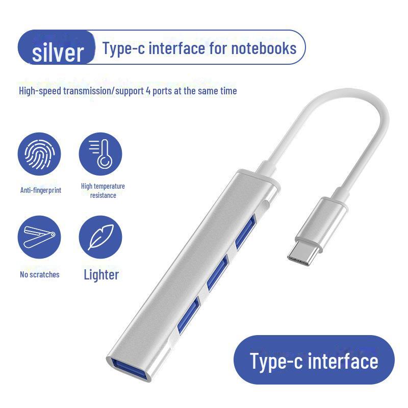 

Четырех-в-одном USB-концентратор Type-C для ноутбука и автомобиля — совместим с устройствами Huawei Type-C interface серебряный