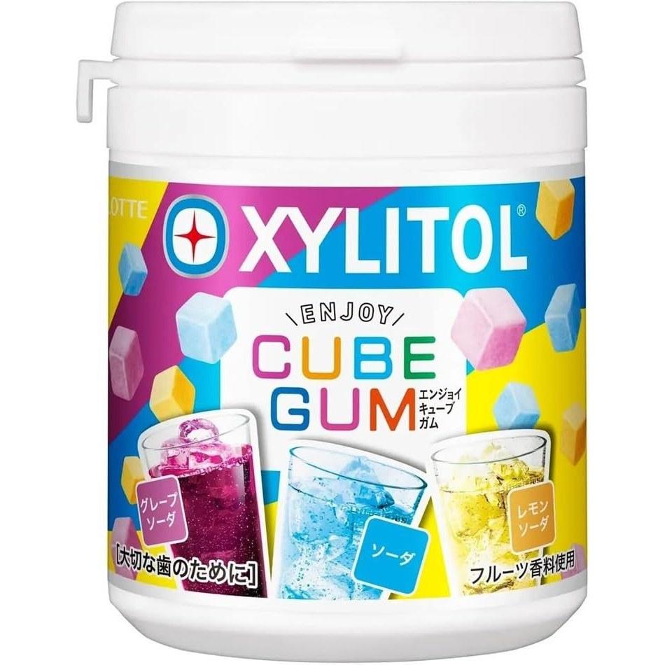 Lotte Xylitol Gum Enjoy Cube Assorted Bottle 114g x 6 pieces