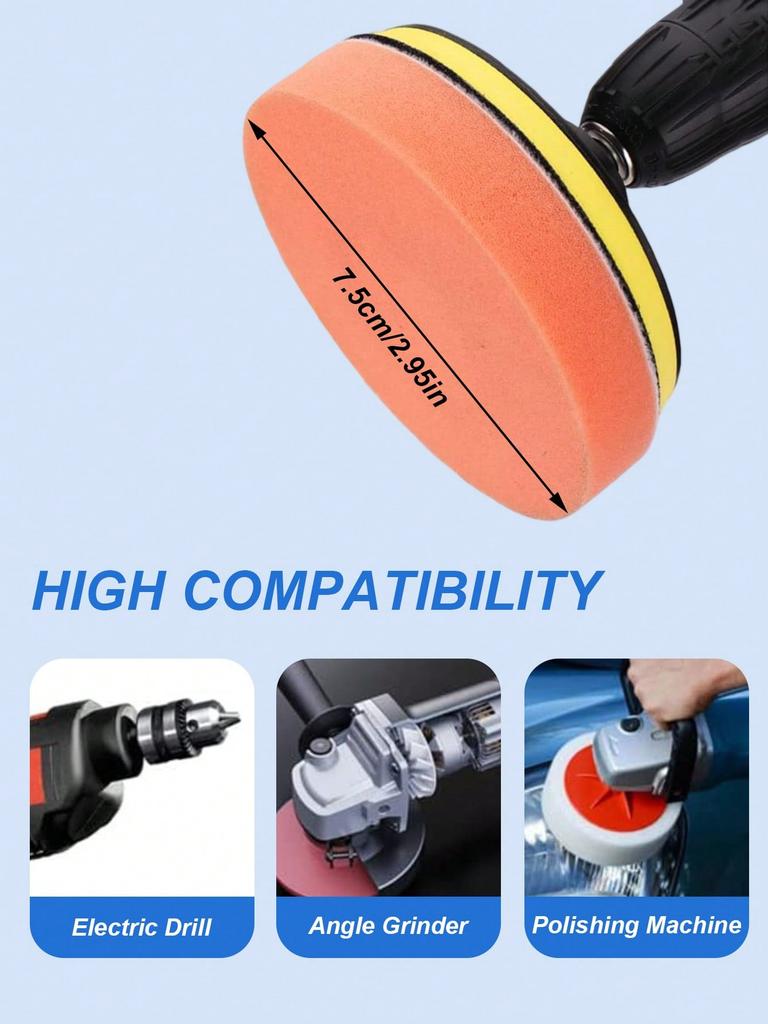 6-Piece Car Polishing Set - Includes 3-inch Sponge and Wool Polishing Pads, Universal Drill Adapter, for Scratch Removal and Wax