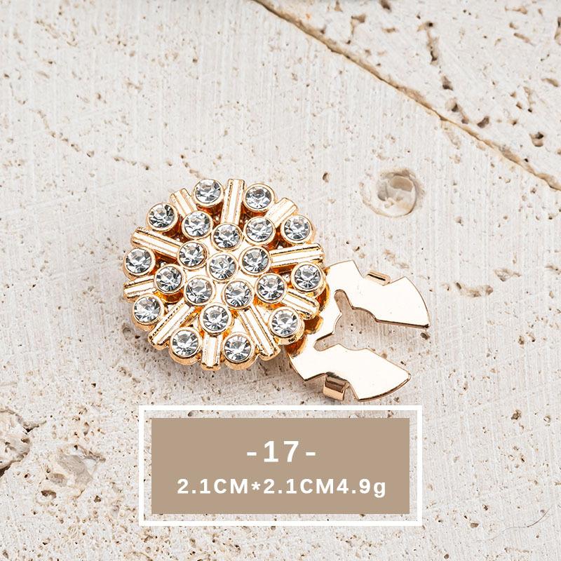 4/2pcs Crystal Pearl Button Covers Detachable Clip-On Shirt Coat Decorative Buttons Sewing Button for DIY Blouses Clothing