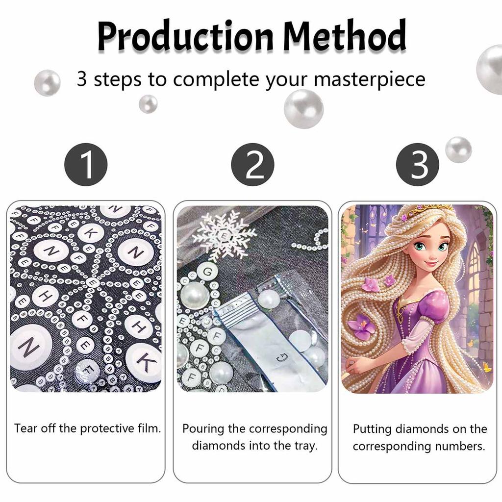 Disney Rapunzel Pearl Painting Handmade Diy Pearl Art Painting Simple Living Room Hanging Painting Decoration