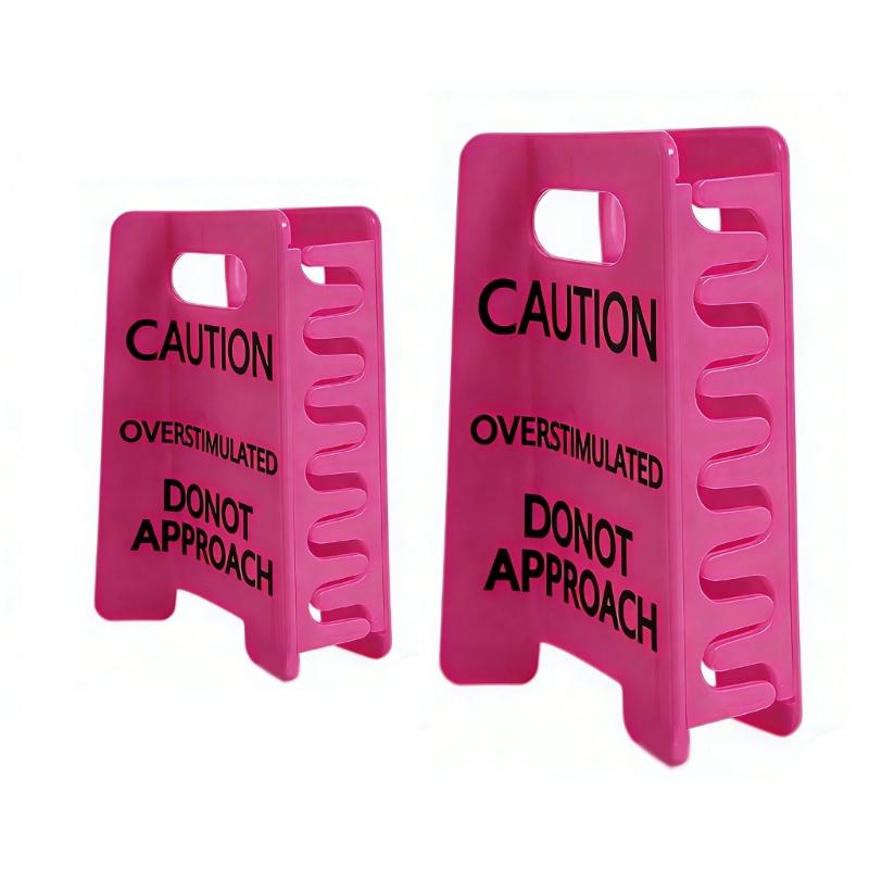 2PC Popular Caution Sign Hair Claw Clip Overstimulated Design Ponytail Holder for Thick Curly Fine Hair with Strong Grip