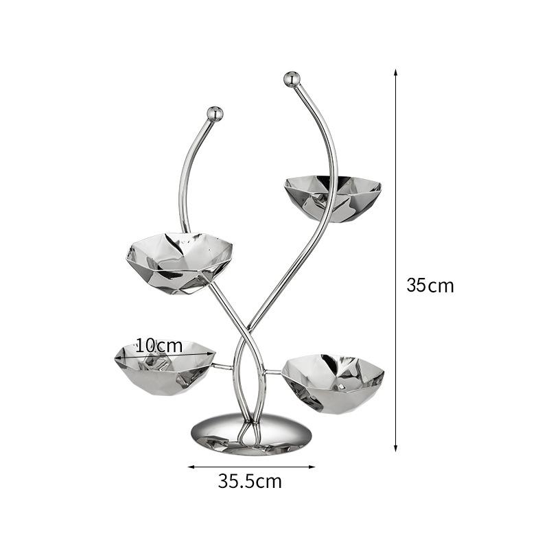 Stainless Steel Snack Platter 3-layer Fruit Plate Snack Bowl Dessert Plate Candy Bowl Pastry Plates Dried Fruit Platter Dish