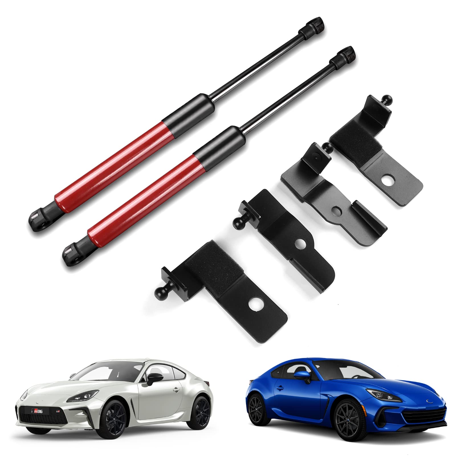 

KUNGKIC Гидравлический амортизатор капота для Toyota GR86 ZN8 и Subaru BRZ ZD8 Стильный аксессуар для интерьера (2021, 2022, 2023, 2024, 2025) - Прочный, красный