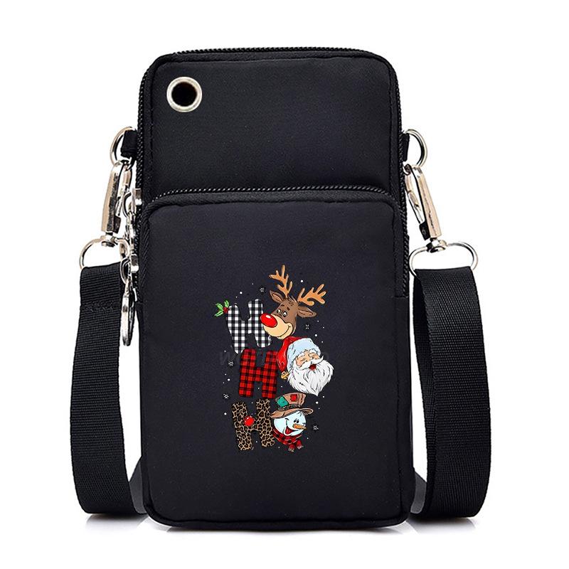 Christmas Christmas Printed Versatile Mobile Phone Bag Multifunctional Going Out Portable Messenger Bag
