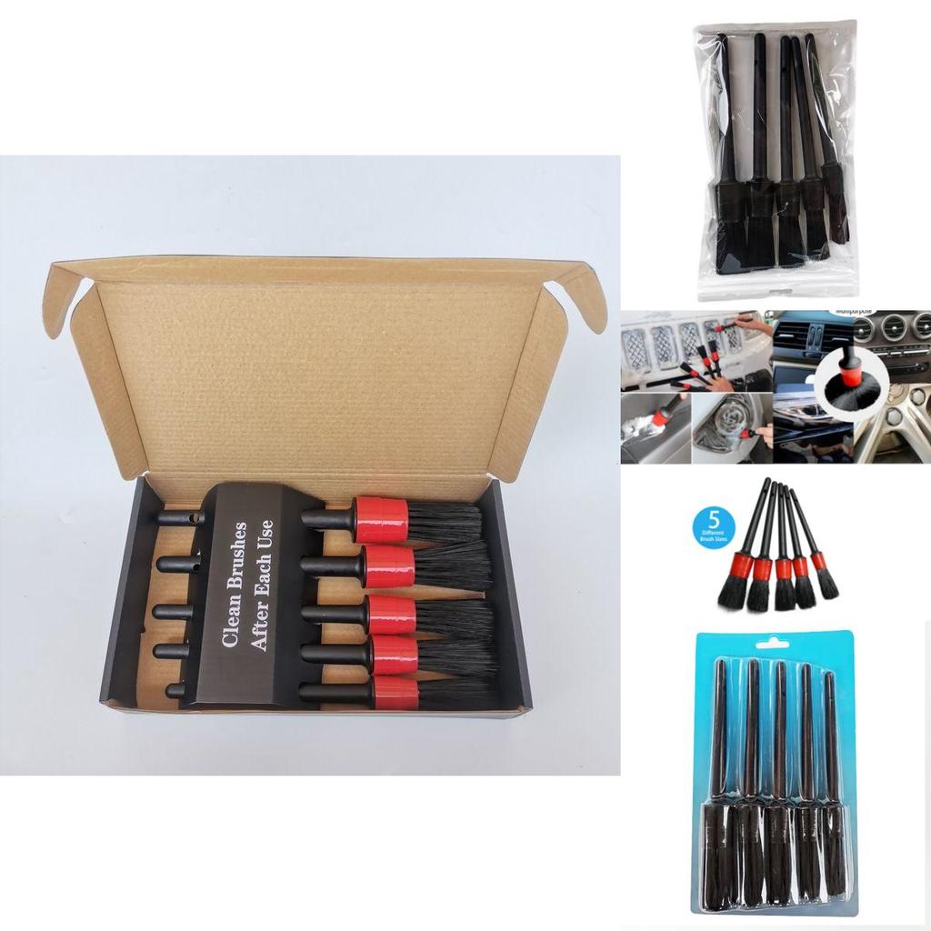 Ultimate Cleaning Solution 5pcs Car Detailing Brush Set For Wheels Engine Air Vents More
