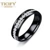 Niche Titanium Steel Single -row Zircon Ring Stainless Steel Zircon Couple Couple