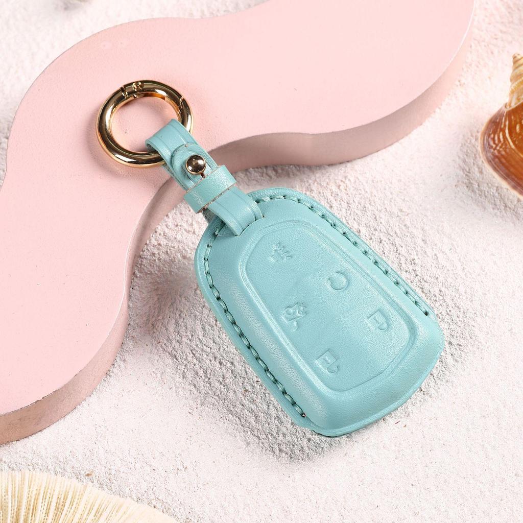 Cadillac Leather Key Cover for XT5 XT4 XT6 ATSL CT6 - Premium Car Key Shell