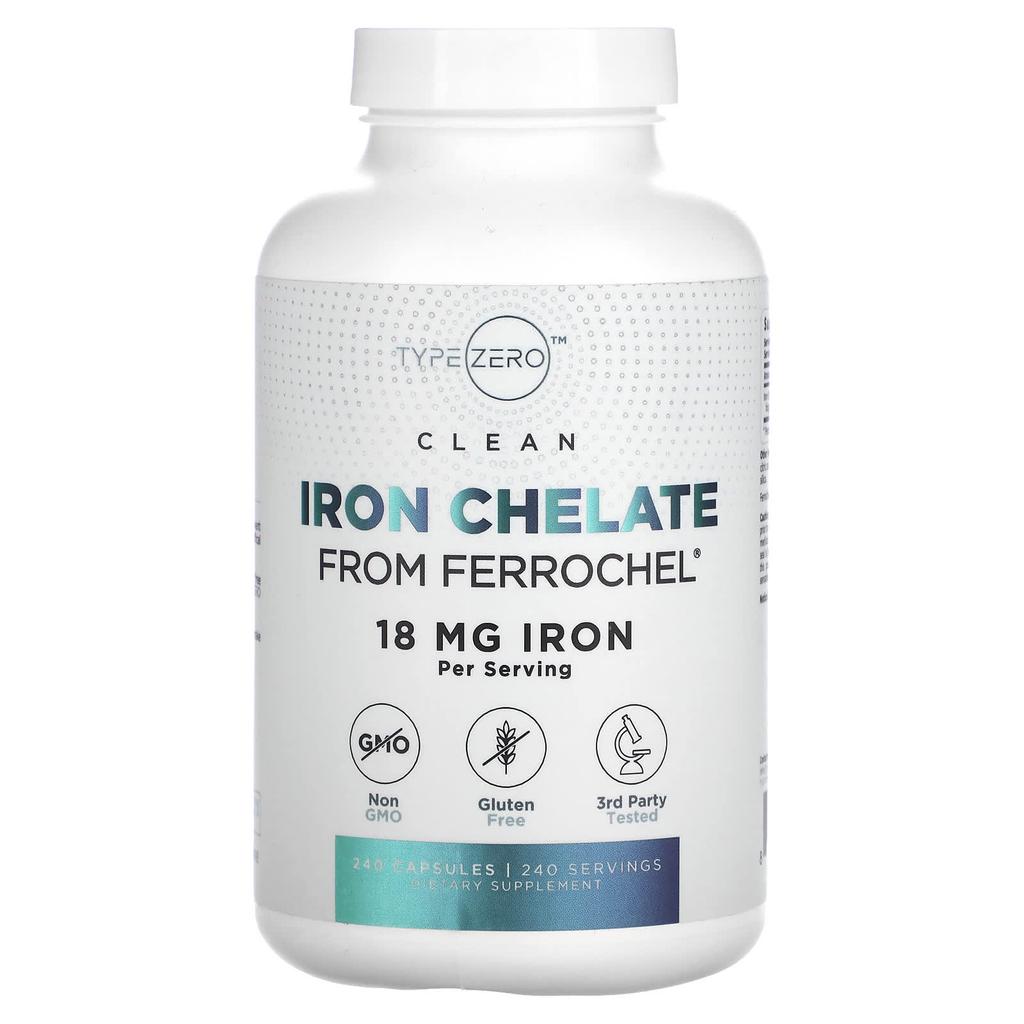 Clean, Iron Chelate, 18Mg, 240 Capsules