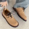 New Niche Retro Maillard Heightened Derby Shoes Small Yellow Boots Low-top Big Head Shoes