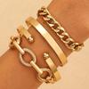 Cross-Border New Arrival Alloy Combination Suit Bracelet Four-Piece Set Punk Hip Hop Creative Bracelet Suit Fashion Bracelet
