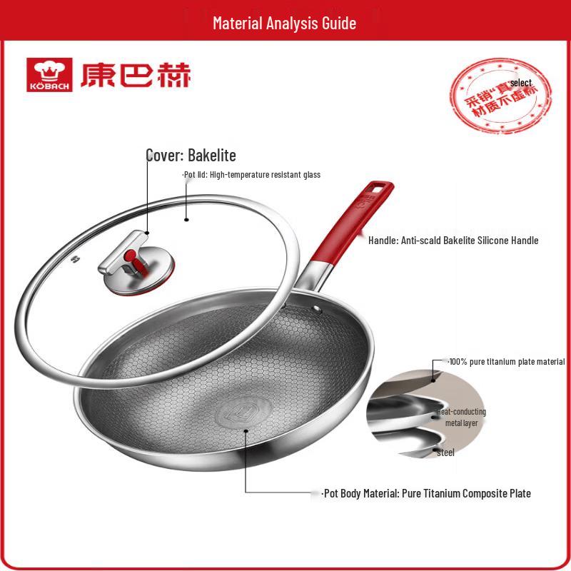 Kambach Pure Titanium Honeycomb Non-stick Wok