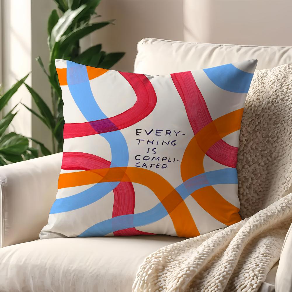 Art D-David S-Shrigley cushion cover Pillow Sofa Printing Decoration Room Home Office Coffee Shop Car Nordic Simplicity 12x12Inch
