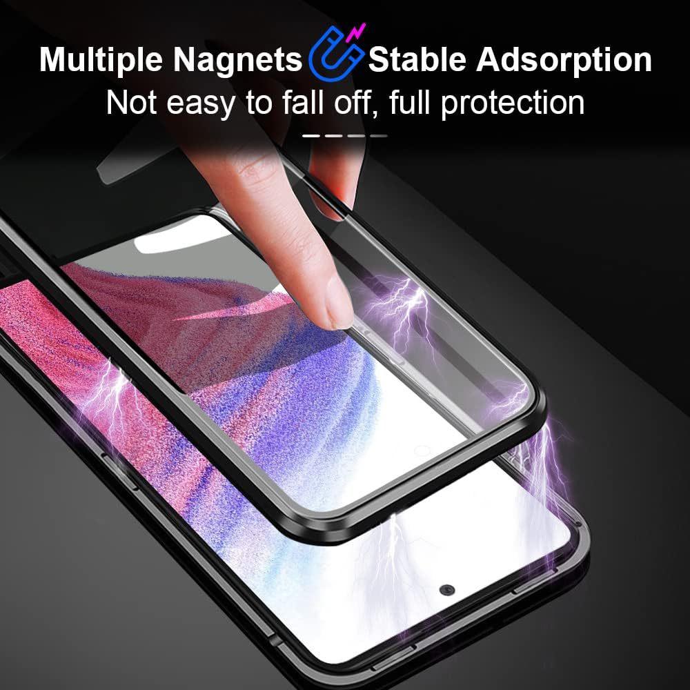 Suitable for Samsung A56 Double Sided Glass Mobile Phone Case A55 Magneto A36 Metal Magnetic Suction Full Pack Protection Case