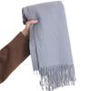 Women's Winter Faux Cashmere Literary Autumn Winter Thickened Warm 2-in-1 Solid Color Korean Fashion Atmosphere Scarf
