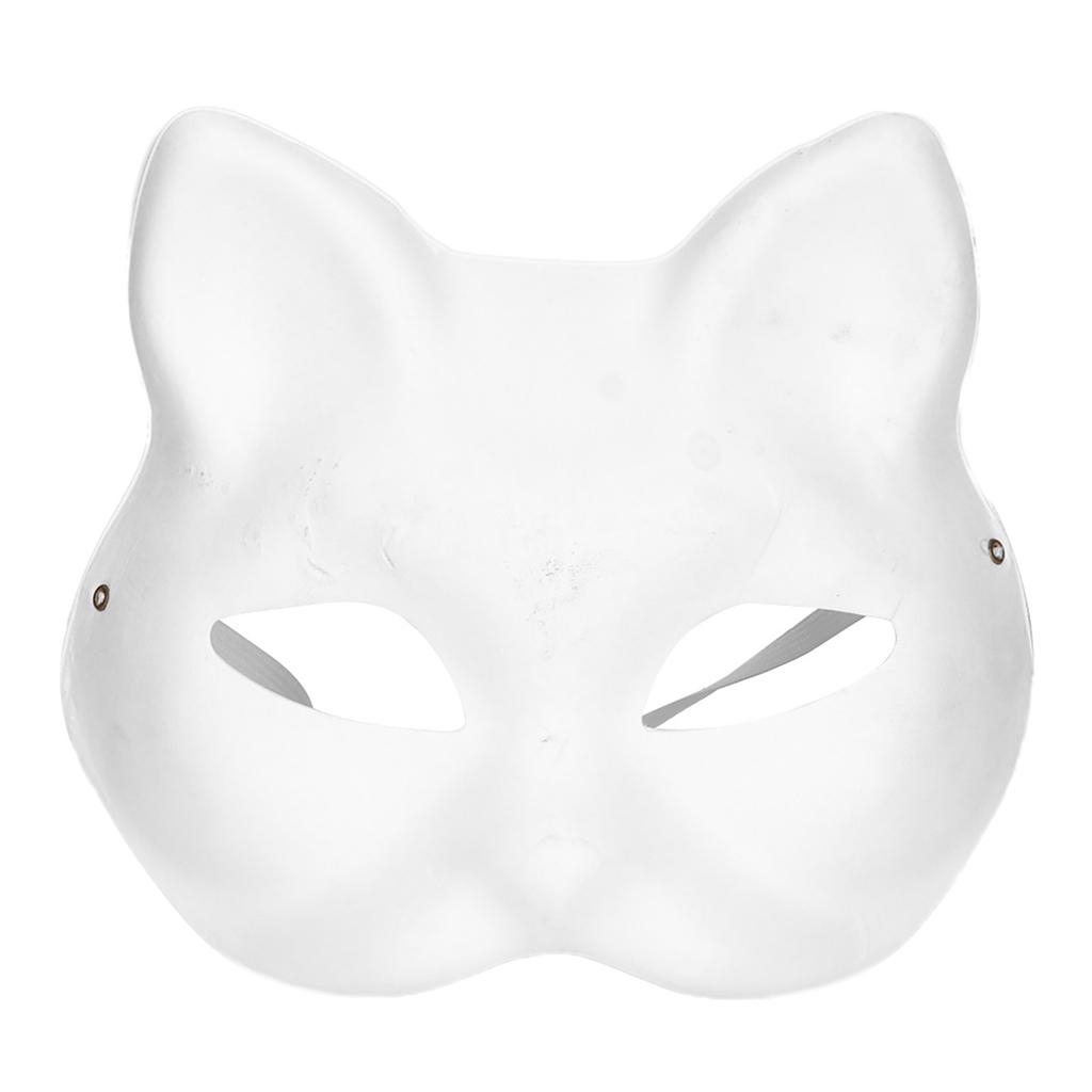 5 Pcs White Mask Adult Blank DIY Drawing Mask Halloween Costume Party Accessory(Cat Face)