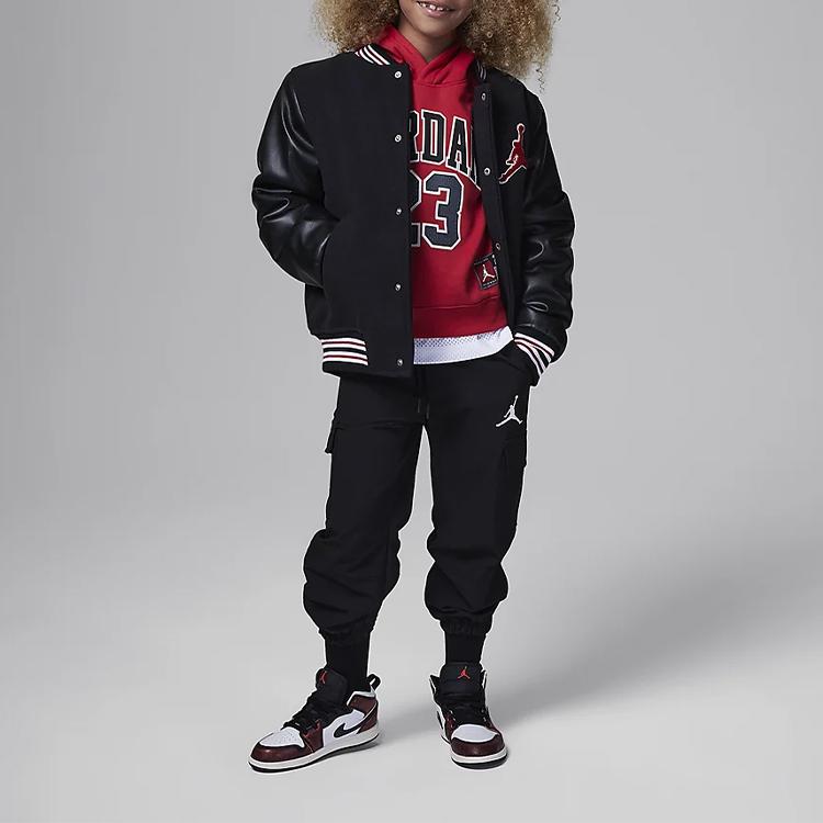 Jordan Casual Hooded Fleece Pullover Sweatshirt Kids Tops Red FV3207-687