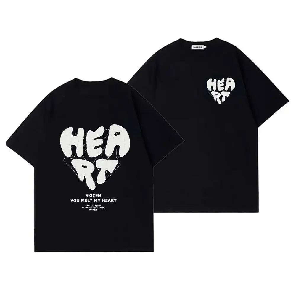 Summer Fashion Printing Men's T-shirt 100% Cotton Short Sleeve Tees Solid Color Brand Womems Tops T-Shirts