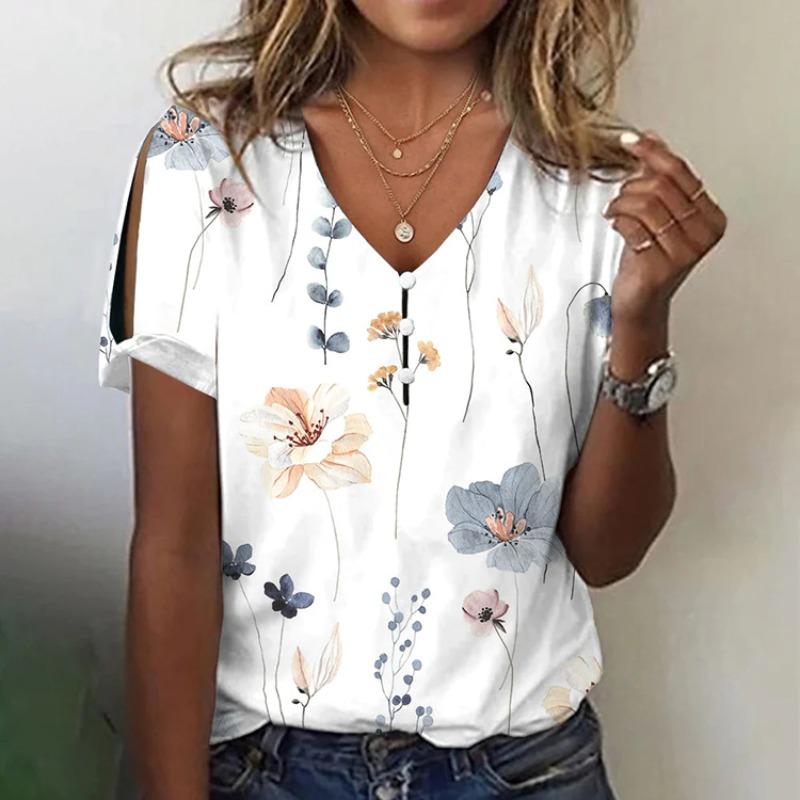 JPNTKY Women's Fashion Casual Short Sleeve V Neck Blouses & Shirts