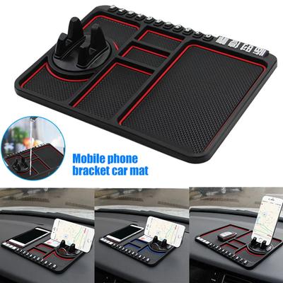 Car Multi-Function Mobile Phone Holder Anti-Slip Pad Temporary Parking Sign Dashboard Four-In-One Automobile Parts Accessories