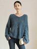 Retro V-Neck Lambswool Cashmere Bouclé Sweater