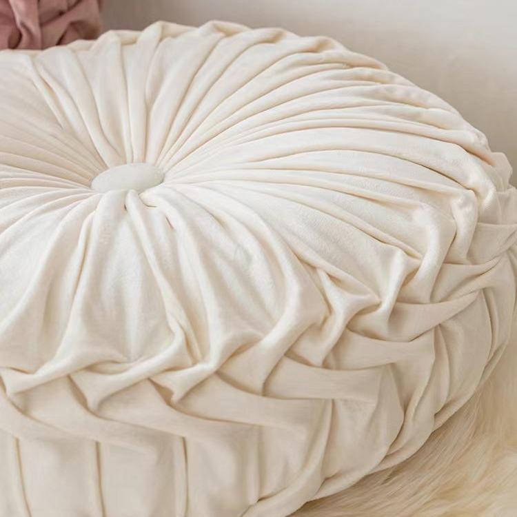 Nordic Pumpkin Pleated Round Throw Pillow Cushion for Sofa & Living Room