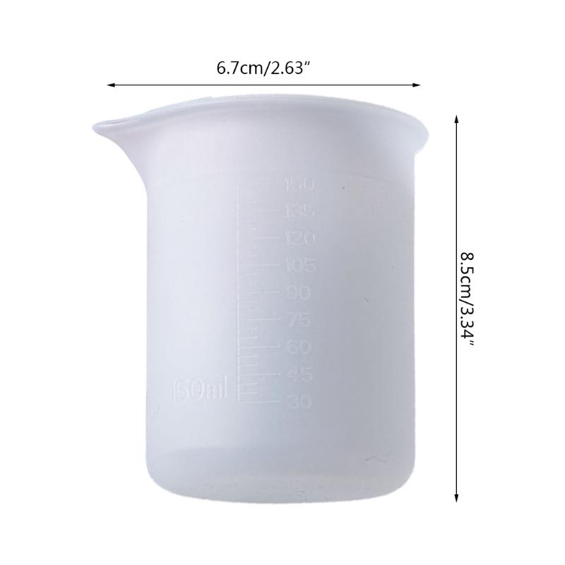 150ml Resin Cup Non-Stick Silicone Cup Silicone Measuring Cup Reusable Mixing Cup with Precise Scale for DIY Jewelry