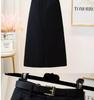 High-Waist Slim Straight Midi Skirt - Women's Versatile Retro Spring Skirt
