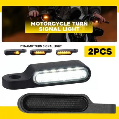 2x Mini Motorcycle Black LED Turn Signal Blinker Lights Amber For Harley Dyna